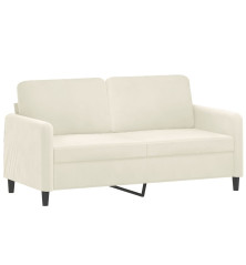 Dvivietė sofa, kreminės spalvos, 140cm, aksomas