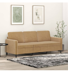 Trivietė sofa, rudos spalvos, 180cm, aksomas