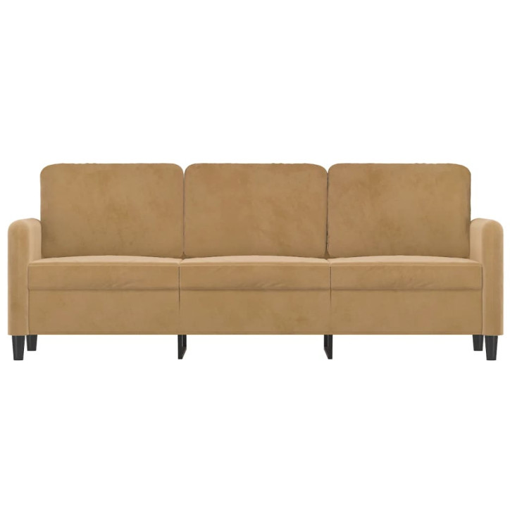 Trivietė sofa, rudos spalvos, 180cm, aksomas