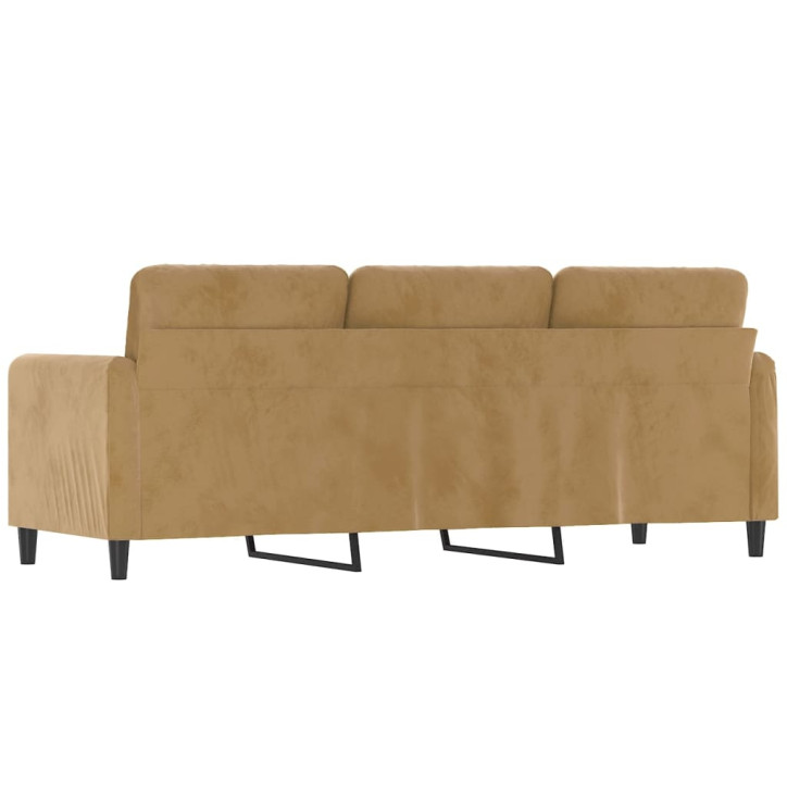 Trivietė sofa, rudos spalvos, 180cm, aksomas