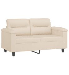 Dvivietė sofa, smėlio spalvos, 120cm, mikropluošto audinys