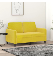 Dvivietė sofa, geltonos spalvos, 120cm, aksomas