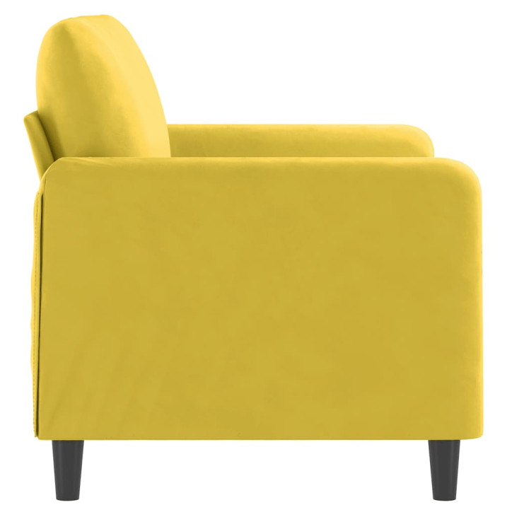 Dvivietė sofa, geltonos spalvos, 120cm, aksomas