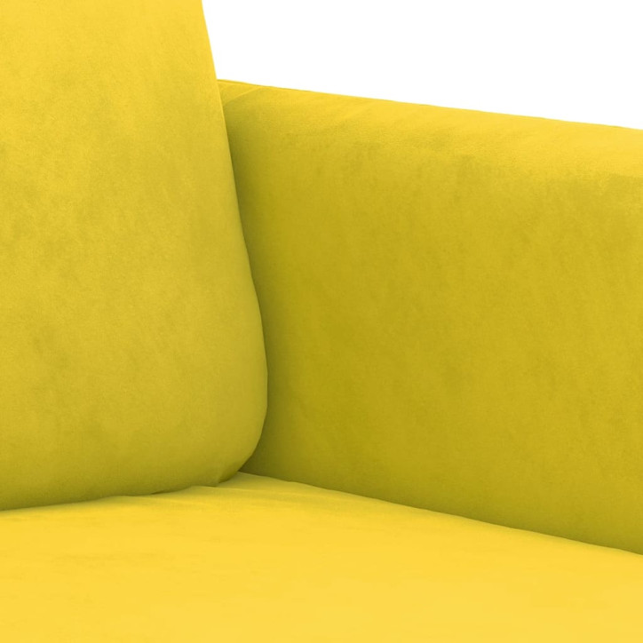 Dvivietė sofa, geltonos spalvos, 120cm, aksomas