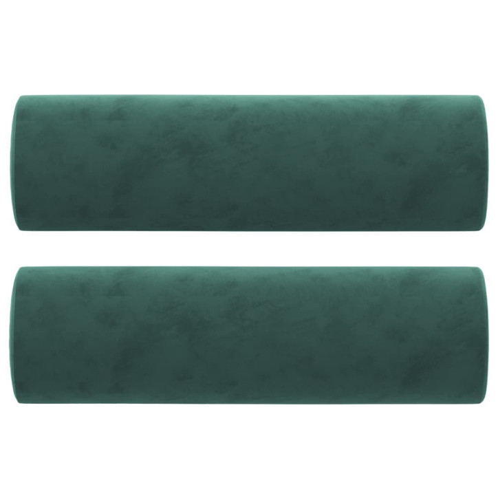 Dvivietė sofa su pagalvėlėmis, tamsiai žalia, 120cm, aksomas