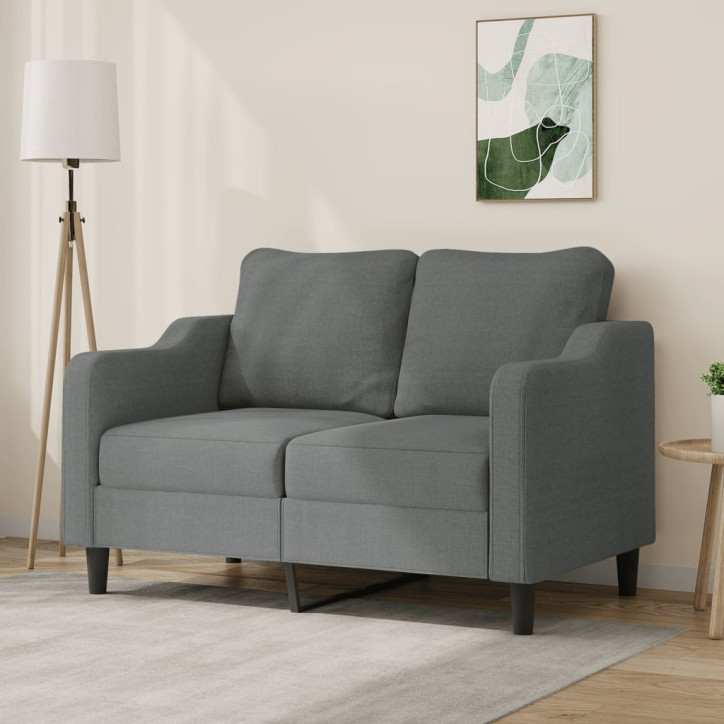 Dvivietė sofa, tamsiai pilkos spalvos, 120cm, audinys