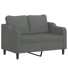 Dvivietė sofa, tamsiai pilkos spalvos, 120cm, audinys