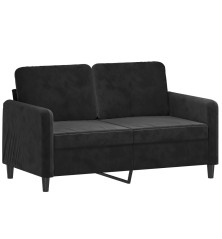 Dvivietė sofa, juodos spalvos, 120cm, aksomas