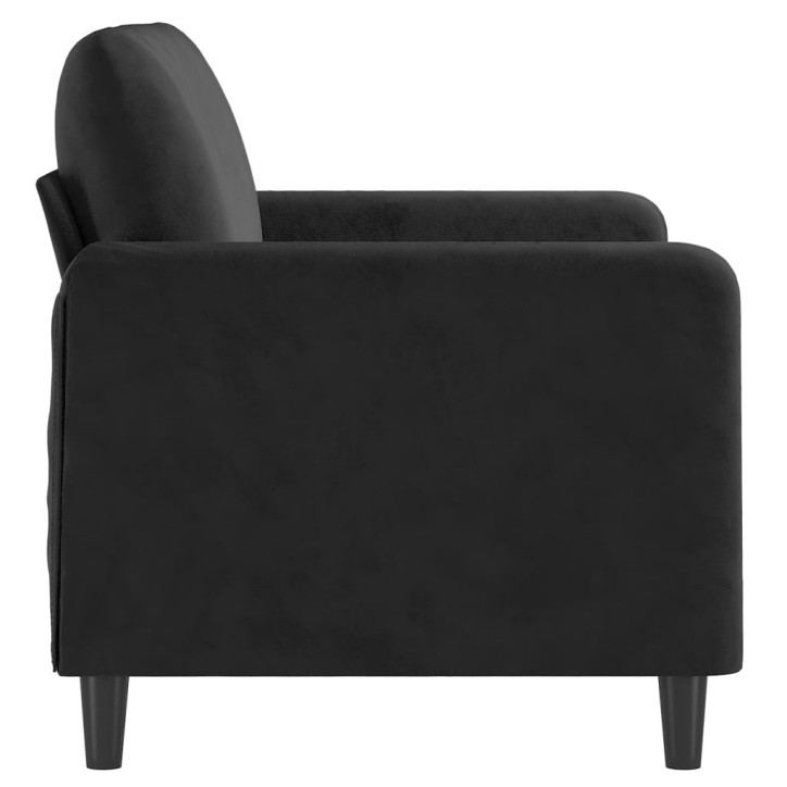 Dvivietė sofa, juodos spalvos, 120cm, aksomas