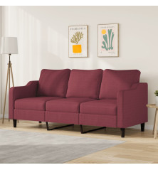 Trivietė sofa, raudonojo vyno spalvos, 180cm, audinys