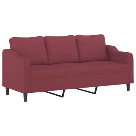 Trivietė sofa, raudonojo vyno spalvos, 180cm, audinys