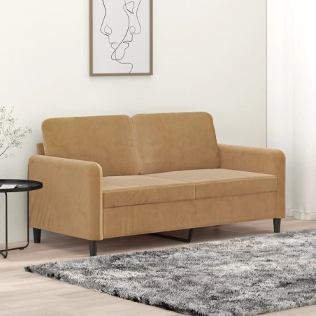 Dvivietė sofa, rudos spalvos, 140cm, aksomas