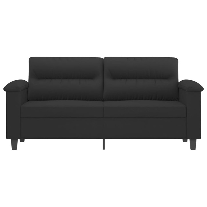 Dvivietė sofa, juodos spalvos, 140cm, mikropluošto audinys