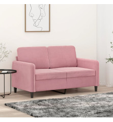 Dvivietė sofa, rožinės spalvos, 120cm, aksomas