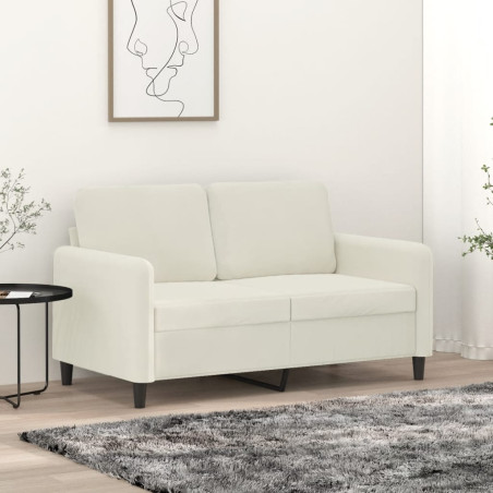 Dvivietė sofa, kreminės spalvos, 120cm, aksomas