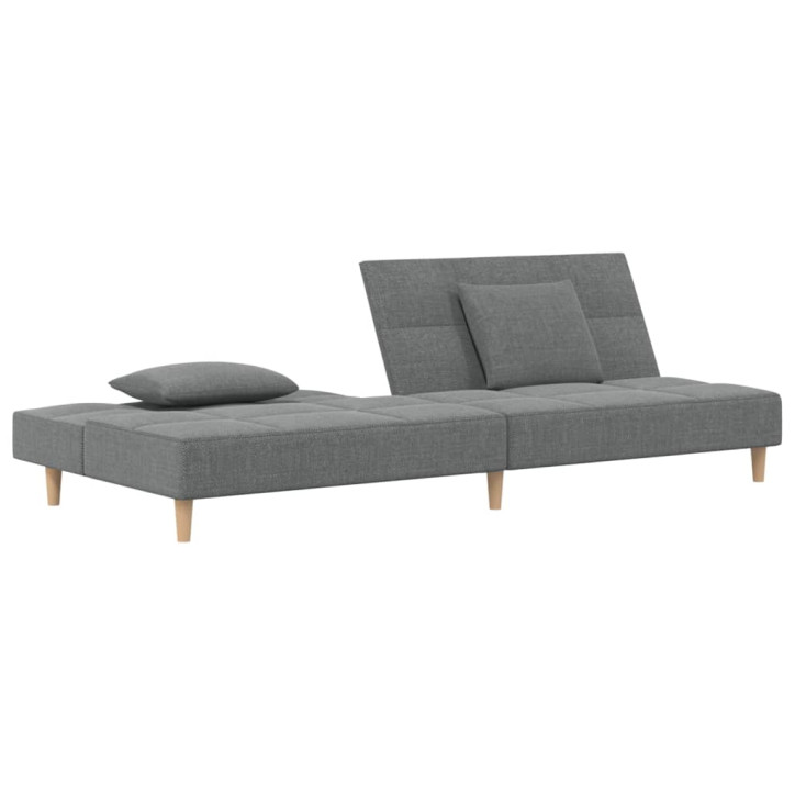 Dvivietė sofa-lova su dvejomis pagalvėmis, pilka, audinys