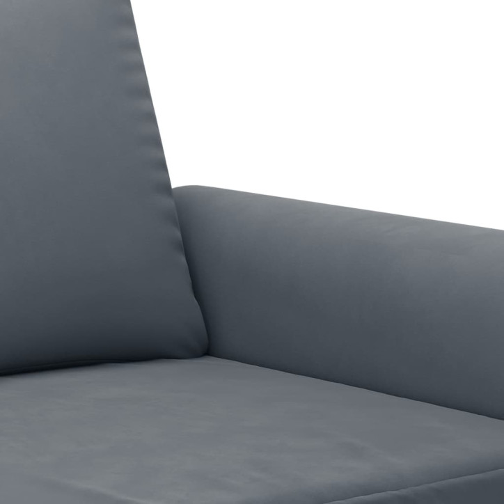 Trivietė sofa, tamsiai pilkos spalvos, 180cm, aksomas