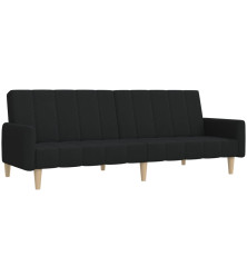 Dvivietė sofa-lova, juodos spalvos, audinys