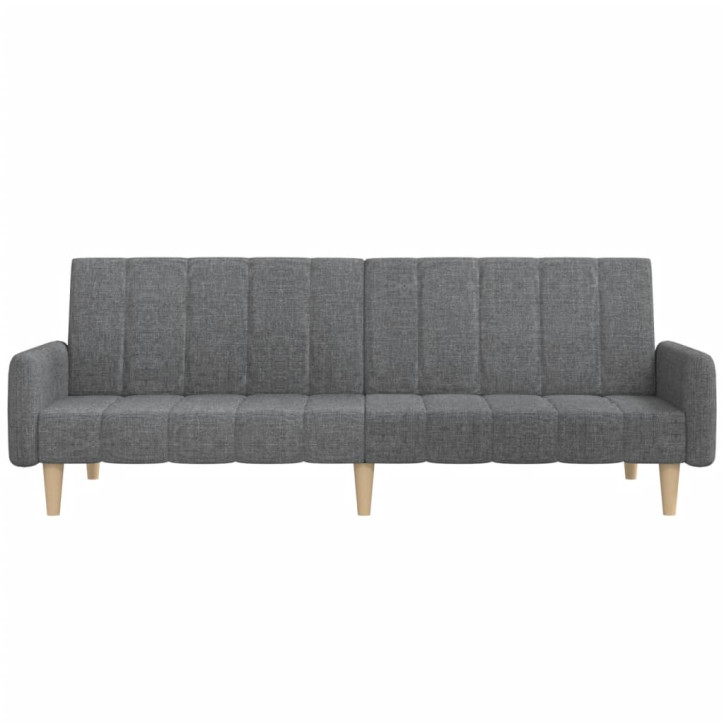 Dvivietė sofa-lova, šviesiai pilkos spalvos, audinys