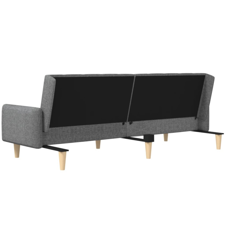 Dvivietė sofa-lova, šviesiai pilkos spalvos, audinys