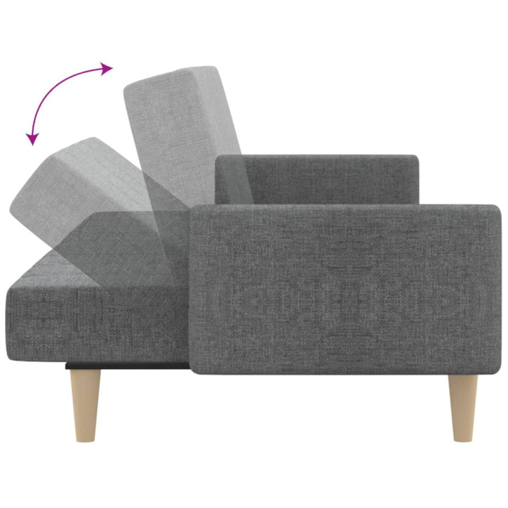 Dvivietė sofa-lova, šviesiai pilkos spalvos, audinys