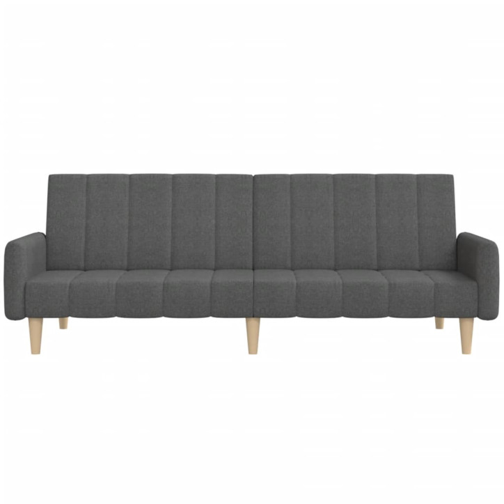 Dvivietė sofa-lova, tamsiai pilkos spalvos, audinys