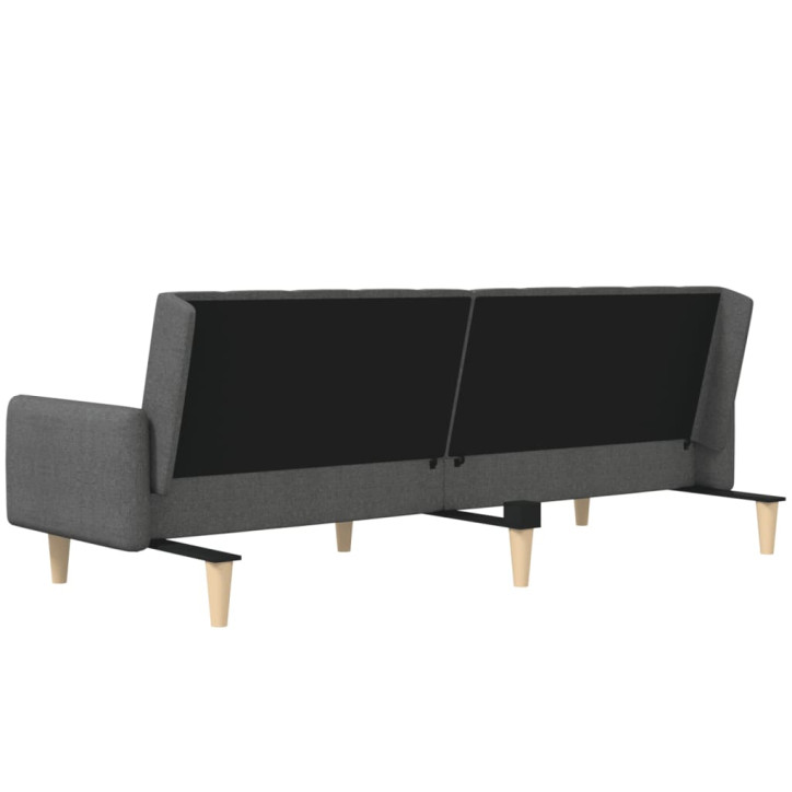 Dvivietė sofa-lova, tamsiai pilkos spalvos, audinys