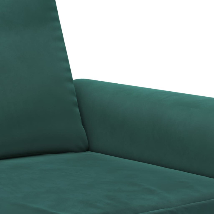 Trivietė sofa, tamsiai žalios spalvos, 180cm, aksomas