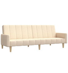 Dvivietė sofa-lova, kreminės spalvos, audinys