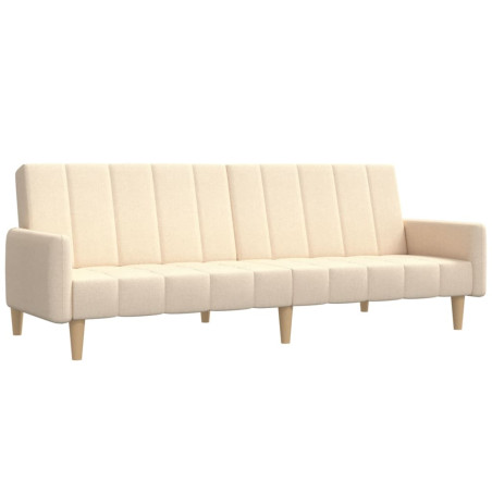 Dvivietė sofa-lova, kreminės spalvos, audinys