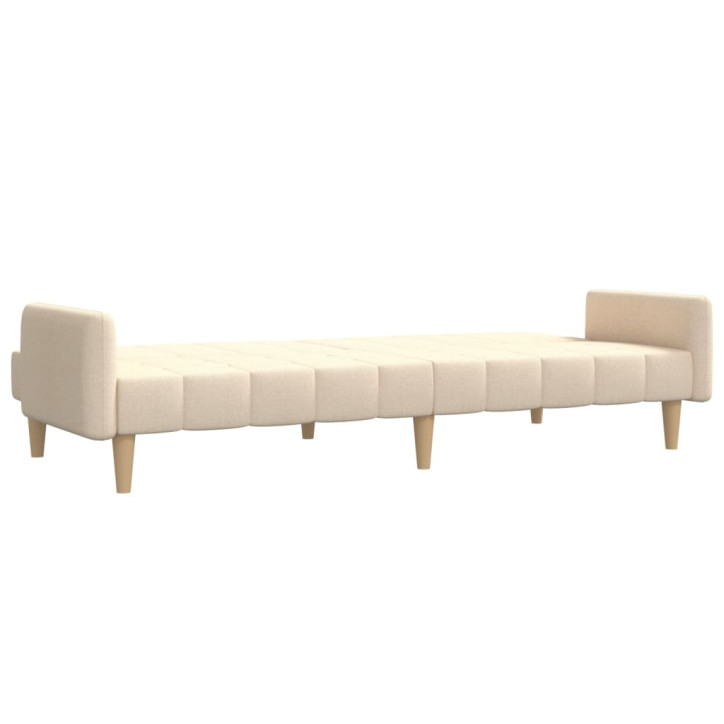 Dvivietė sofa-lova, kreminės spalvos, audinys