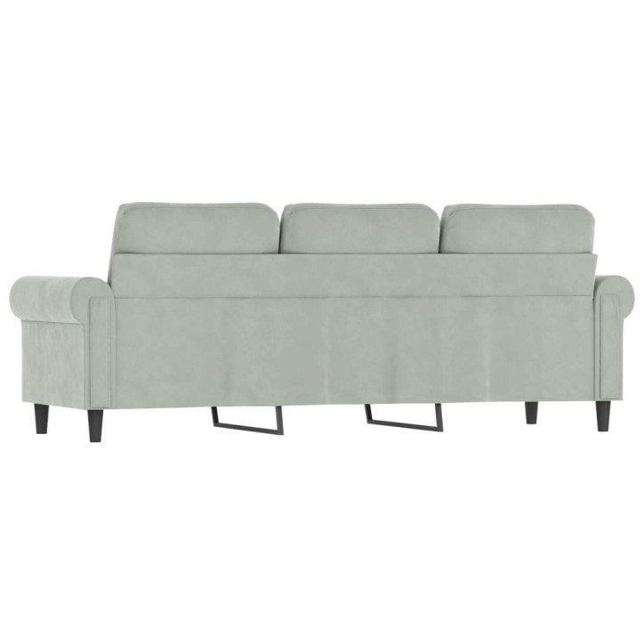 Trivietė sofa, šviesiai pilkos spalvos, 180cm, aksomas