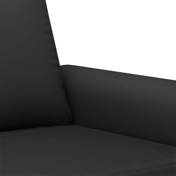 Trivietė sofa, juodos spalvos, 180cm, aksomas