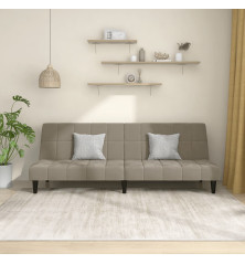 Dvivietė sofa-lova, šviesiai pilkos spalvos, aksomas