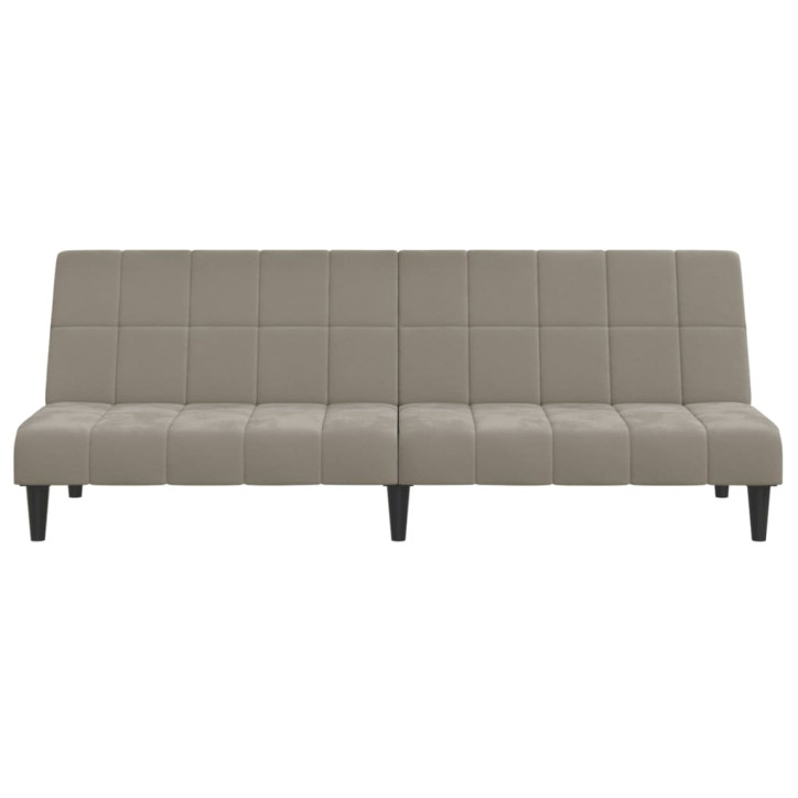 Dvivietė sofa-lova, šviesiai pilkos spalvos, aksomas