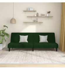 Dvivietė sofa-lova, tamsiai žalios spalvos, aksomas