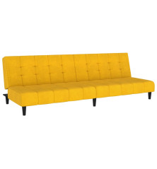 Dvivietė sofa-lova, geltonos spalvos, aksomas