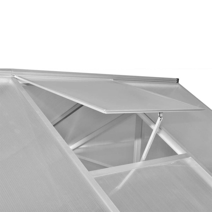 Sustiprintas šiltnamis iš aliuminio su pagrindo rėmu 6,05 m2