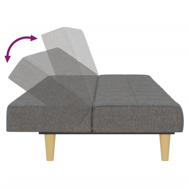 Dvivietė sofa-lova, šviesiai pilkos spalvos, audinys