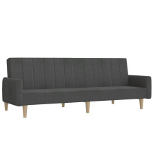 Dvivietė sofa-lova, tamsiai pilkos spalvos, audinys