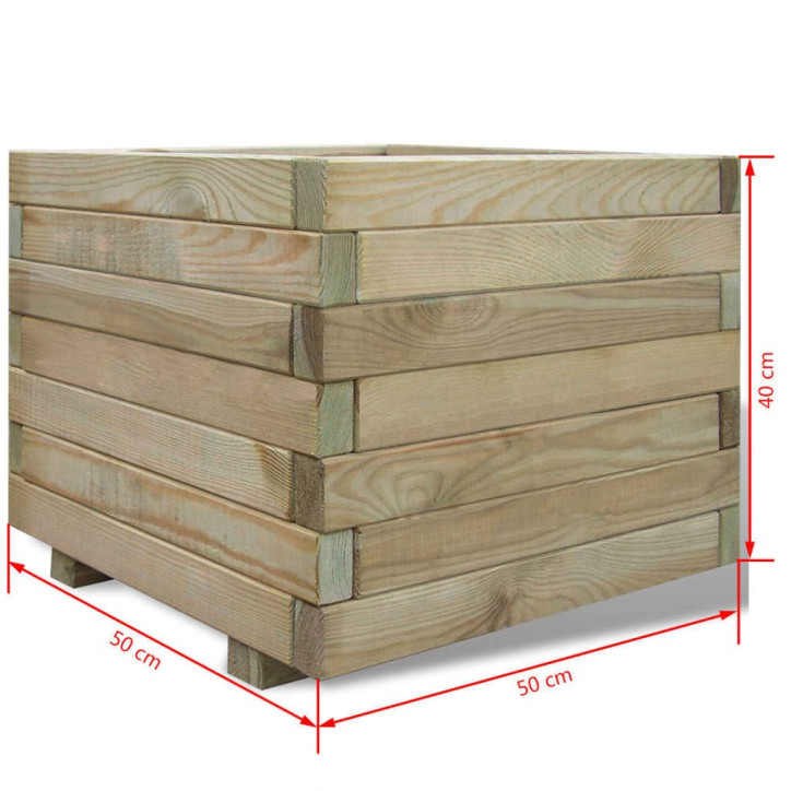 Vazonas, 50x50x40cm, mediena, kvadratinis, aukštas