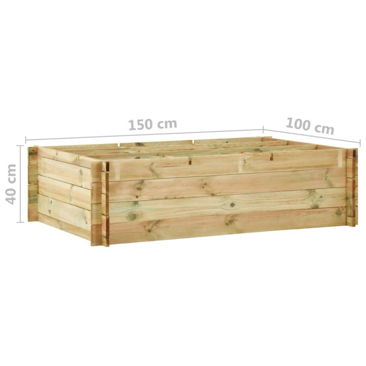 Lovelis, 150x100x40cm, impregnuota mediena, aukštas