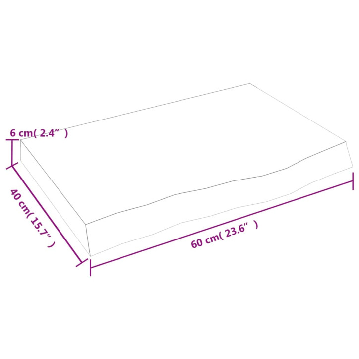 Vonios kambario stalviršis, pilkas, 60x40x(2–6)cm, mediena