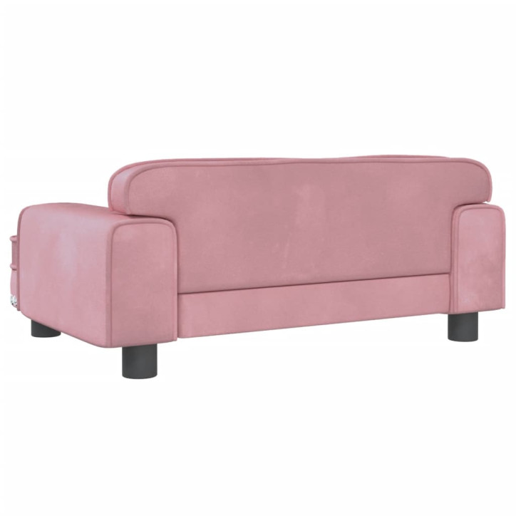 Vaikiška sofa, rožinės spalvos, 70x45x30cm, aksomas