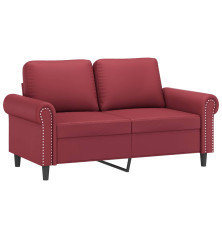 Dvivietė sofa, raudonojo vyno spalvos, 120cm, dirbtinė oda