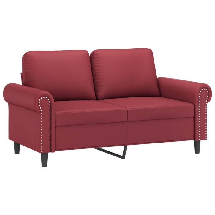 Dvivietė sofa, raudonojo vyno spalvos, 120cm, dirbtinė oda