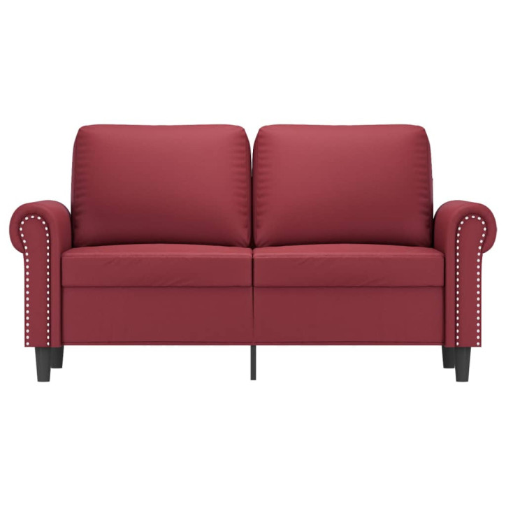 Dvivietė sofa, raudonojo vyno spalvos, 120cm, dirbtinė oda