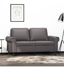 Dvivietė sofa, pilkos spalvos, 120cm, dirbtinė oda