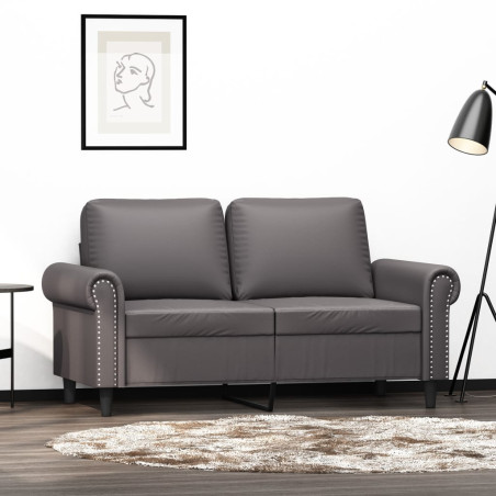 Dvivietė sofa, pilkos spalvos, 120cm, dirbtinė oda