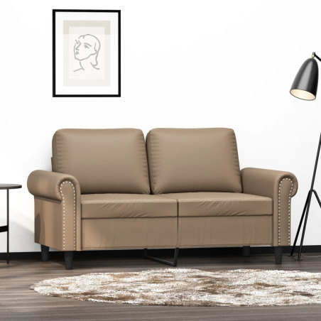 Dvivietė sofa, kapučino spalvos, 120cm, dirbtinė oda